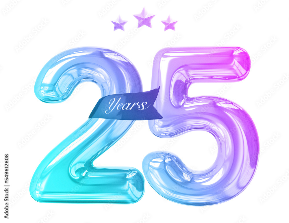25 years anniversary numbers gradient with generative AI 25 years anniversary numbers gradient with generative AI