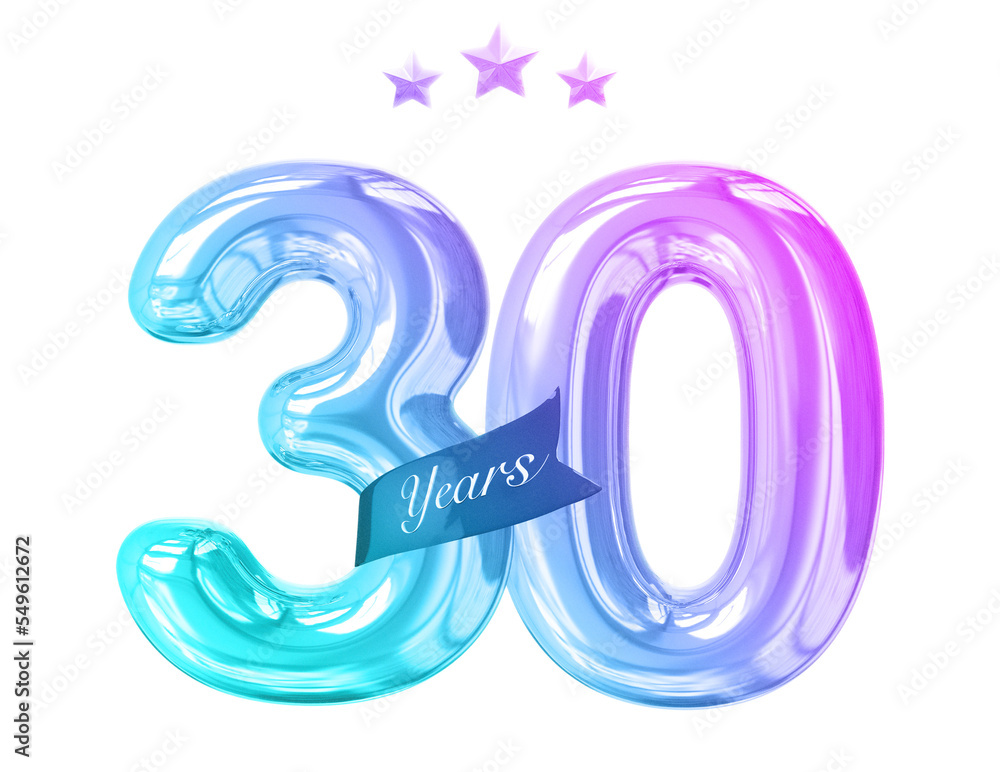 30 years anniversary numbers gradient with generative AI 30 years anniversary numbers gradient with generative AI
