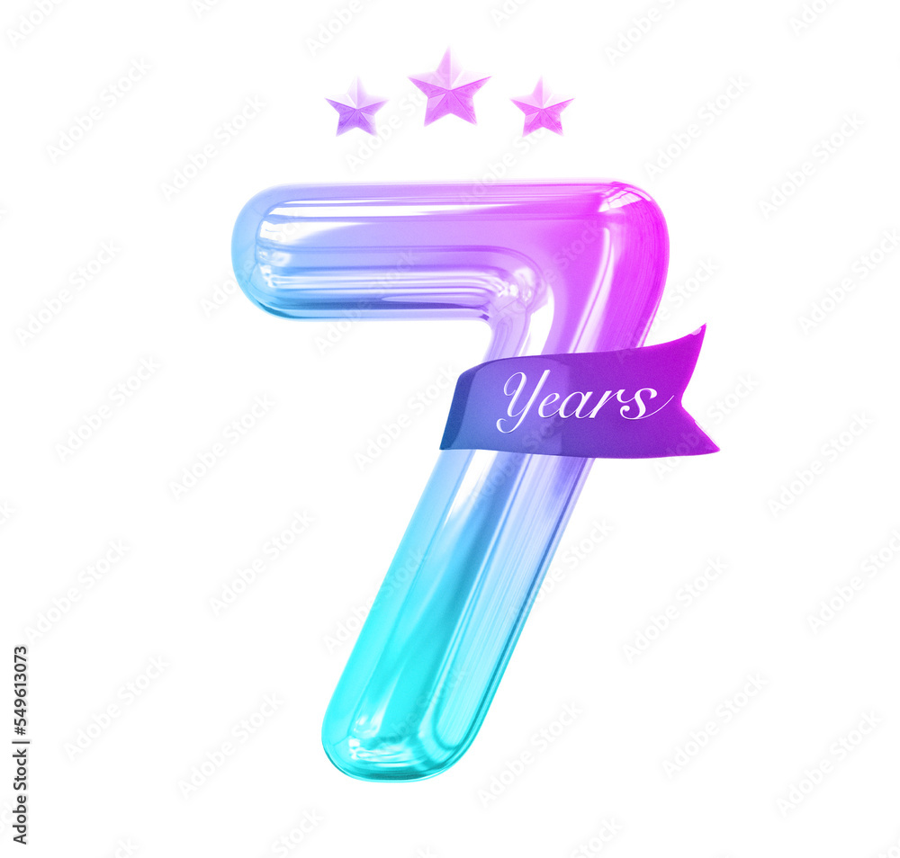 7 years anniversary numbers gradient with generative AI 7 years anniversary numbers gradient with generative AI