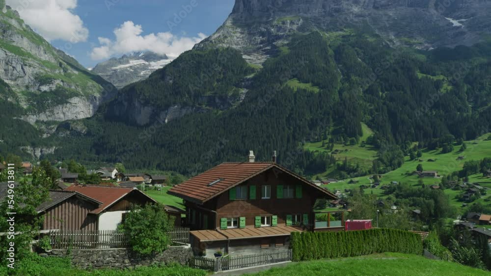 Traditional houses in Grindelwald village, Switzerland Traditional houses in Grindelwald village, Switzerland