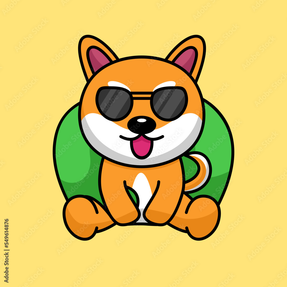 Vector illustration of cute shiba dog animal premium Vector illustration of cute shiba dog animal premium