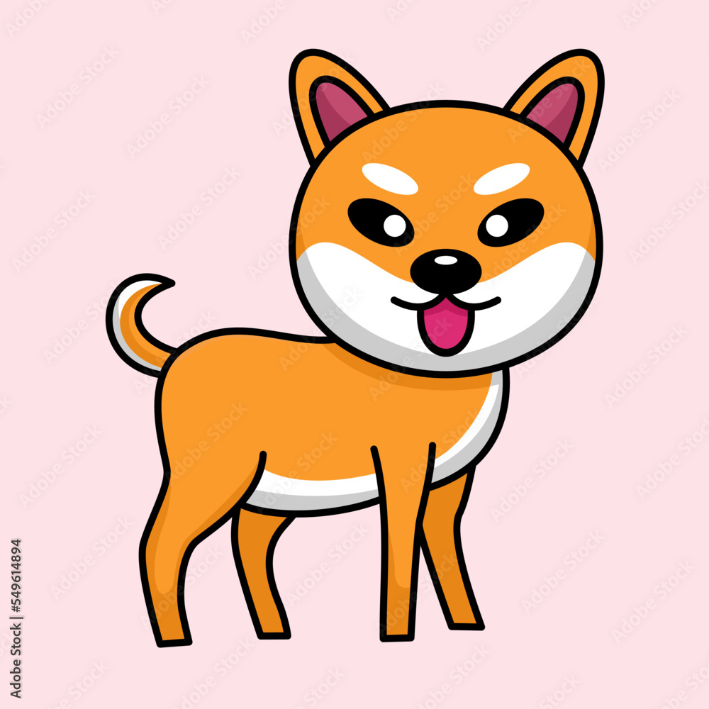 Vector illustration of cute shiba dog animal premium Vector illustration of cute shiba dog animal premium