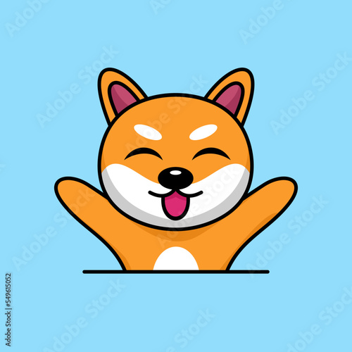 Fototapeta Naklejka Na Ścianę i Meble -  Vector illustration of cute shiba dog animal premium