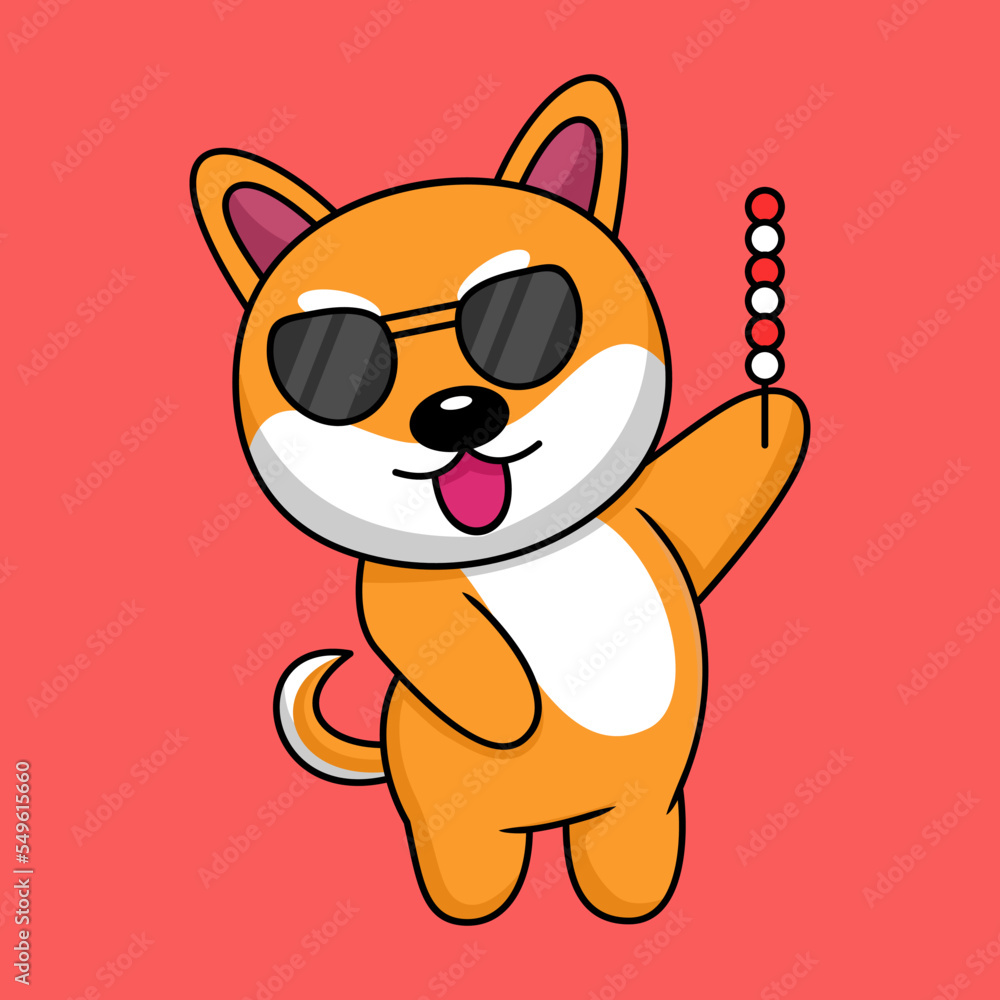 Vector illustration of cute shiba dog animal premium Vector illustration of cute shiba dog animal premium