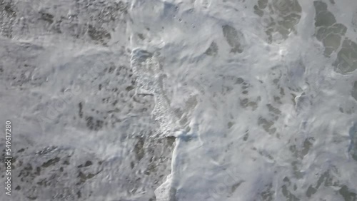 Wallpaper Mural Aerial drone shot of sea waves crashing in the beach. Small wave, Soft wave on sand beach for opening video, text space. white sand beach, Ocean Wave On Sandy Beach
 Torontodigital.ca
