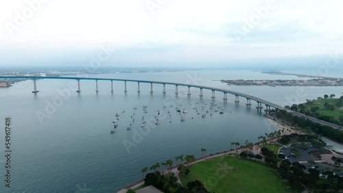 Wallpaper Mural Aerial view of San Diego bay. Coronado Island Marina and San Diego-Coronado bridge in the distance Torontodigital.ca