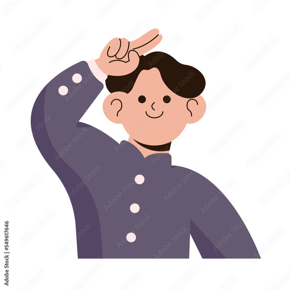 flat style japanese male illustration character portrait element male flat style japanese male illustration character portrait element male