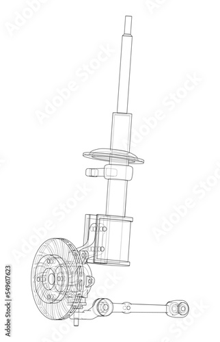 Car suspension with shock absorber