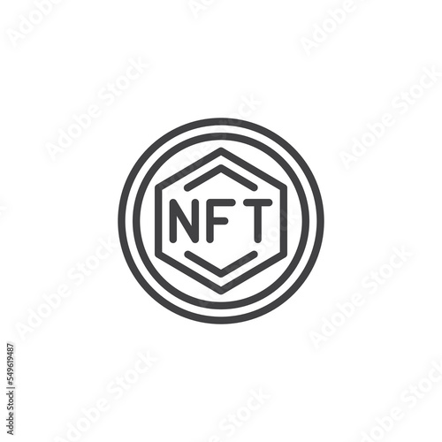 NFT coin line icon