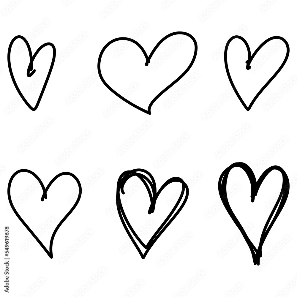 Doodle sketch style of hearts icon vector illustration for concept design. Doodle sketch style of hearts icon vector illustration for concept design.