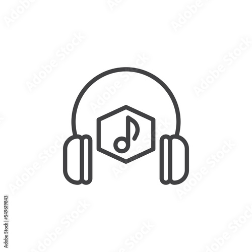 NFT music line icon