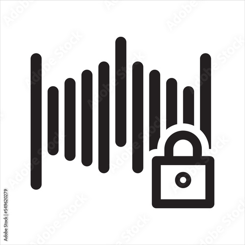 Assistant voice lock icon. Vector and glyph