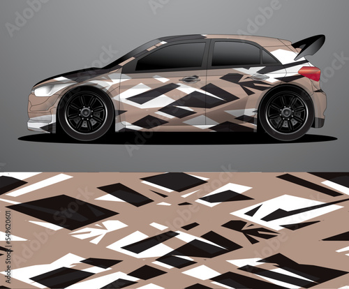 Rally car decal graphic wrap vector, abstract background