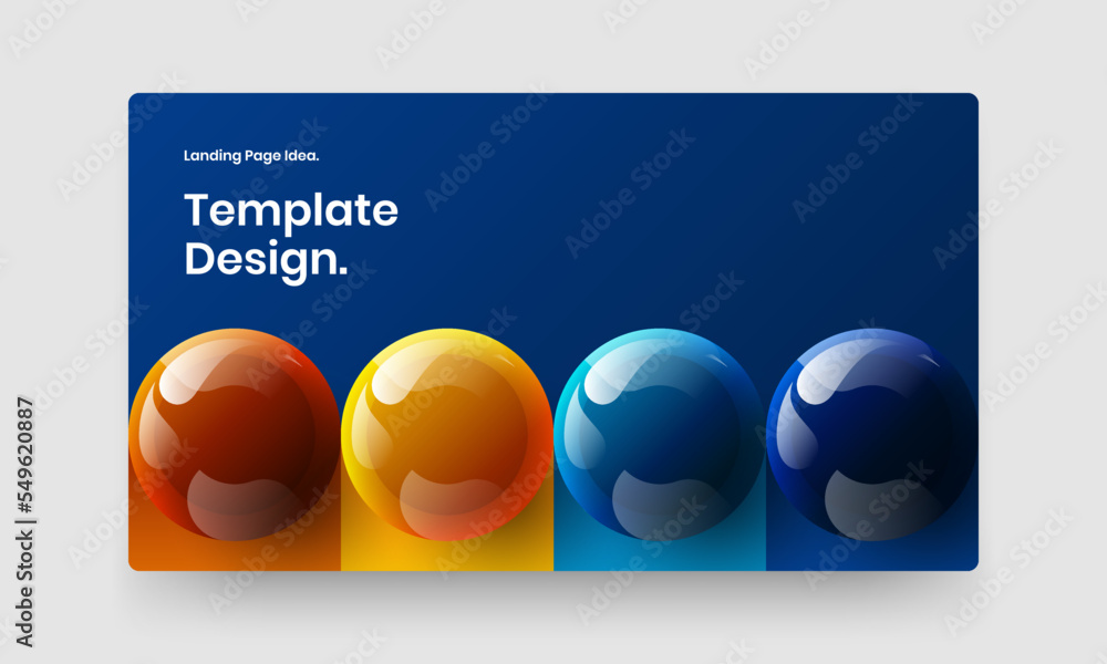 Amazing realistic spheres flyer illustration. Original annual report design vector layout.