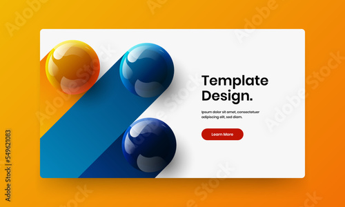 Original corporate brochure design vector layout. Modern 3D balls book cover template.