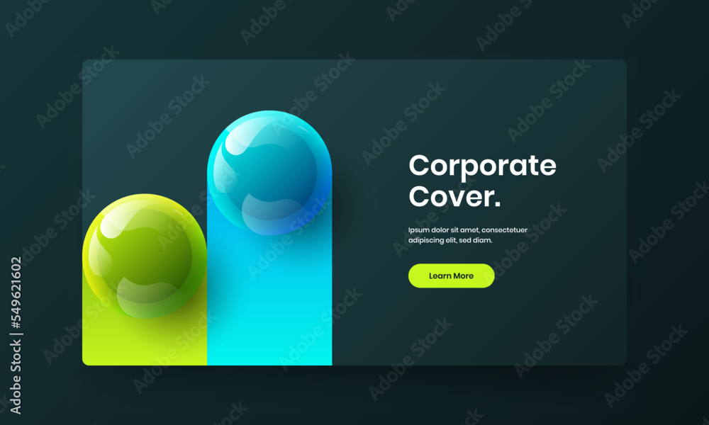 Abstract 3D balls corporate brochure illustration. Geometric flyer vector design template. Abstract 3D balls corporate brochure illustration. Geometric flyer vector design template.