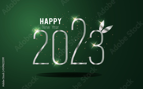 banner poster card for 2023 celebration on green background