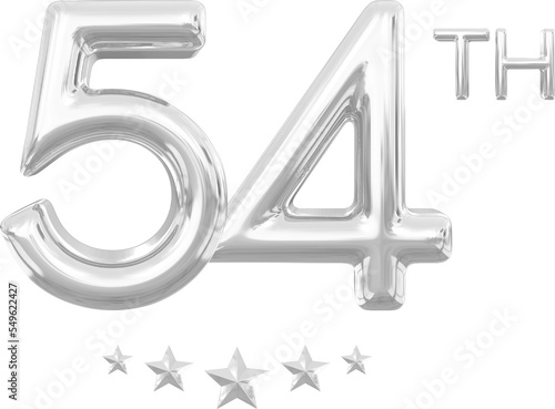 54year anniversary silver number