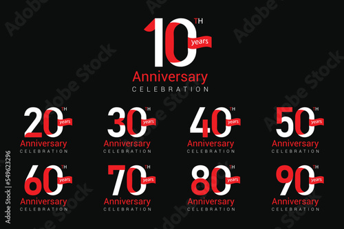 Anniversary Celebration creative number vector design.
