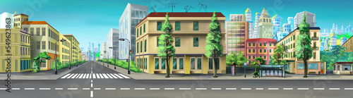Streets of a big city illustration