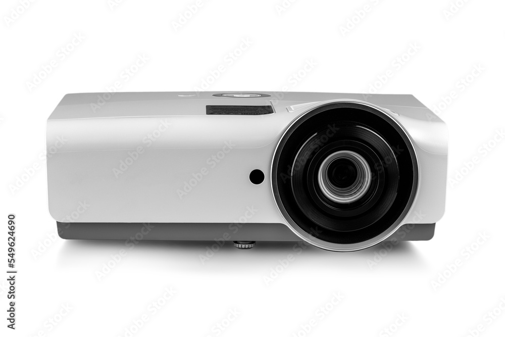 White multimedia projector isolated on white background