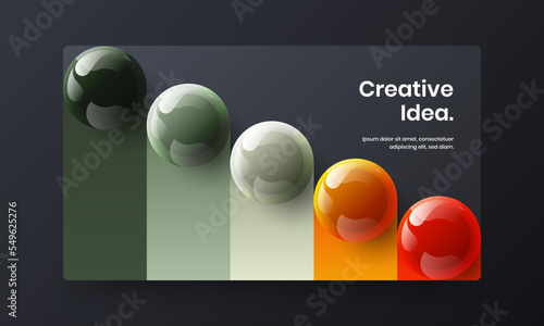 Isolated realistic balls landing page illustration. Fresh booklet design vector layout. © kitka