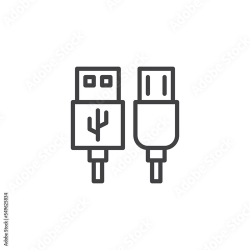 Data cables line icon