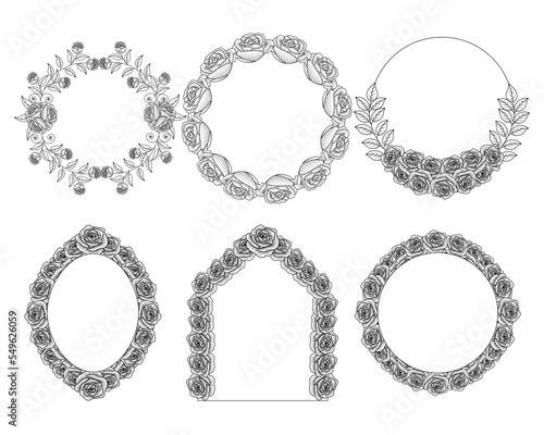flower frame of wreath design with elegant floral and leaves