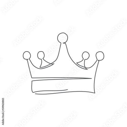 Crown One line drawing on white background