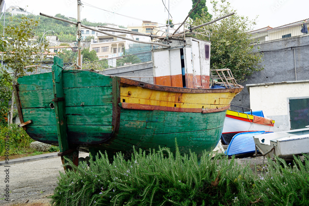fisher boats in camera de lobos on madeira fisher boats in camera de lobos on madeira