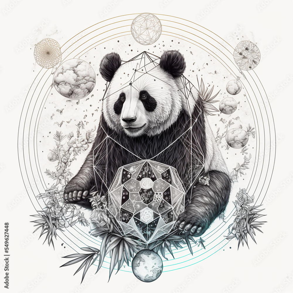 Krafttier Panda, made by AI, künstliche Intelligenz Stock-Illustration |  Adobe Stock