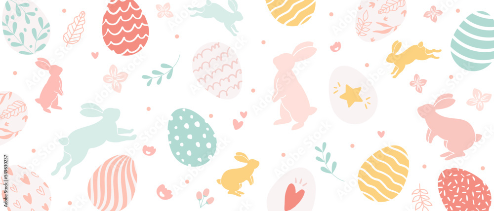 Vector illustration background of hand drawn easter eggs. colorful design. Vector illustration background of hand drawn easter eggs. colorful design.