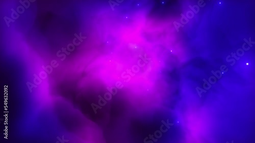 Nebula cloud Colorful seamless Loop animation. Night Flying over the cloud.