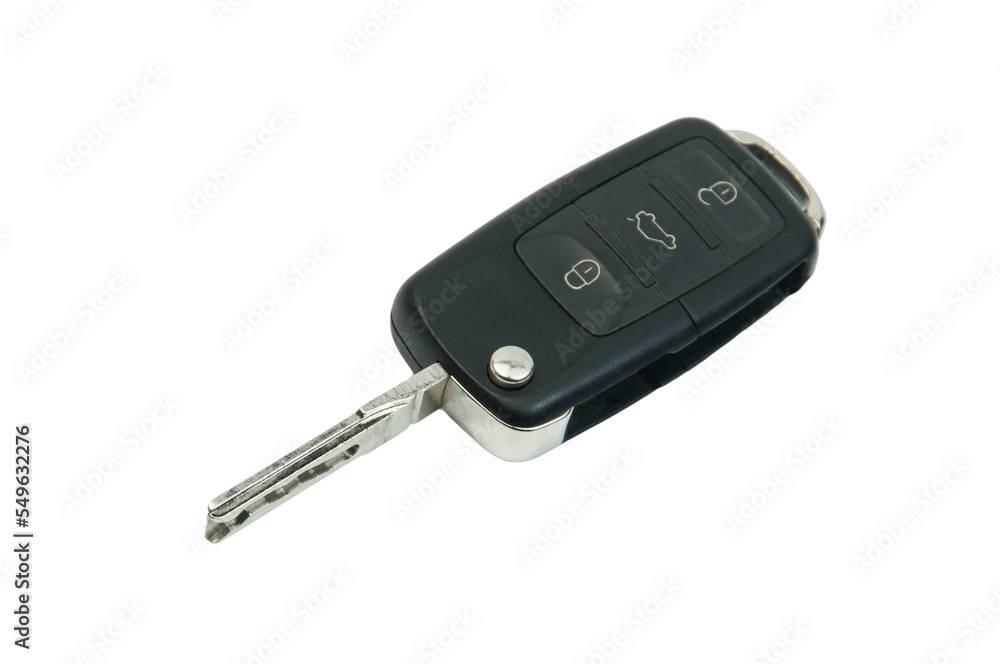 black car key on a white background close up. car buying concept black car key on a white background close up. car buying concept