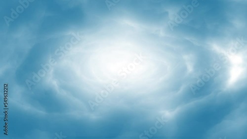 Nebula travel passing clouds.Camera Flying through the clouds and stars seamless loop animation