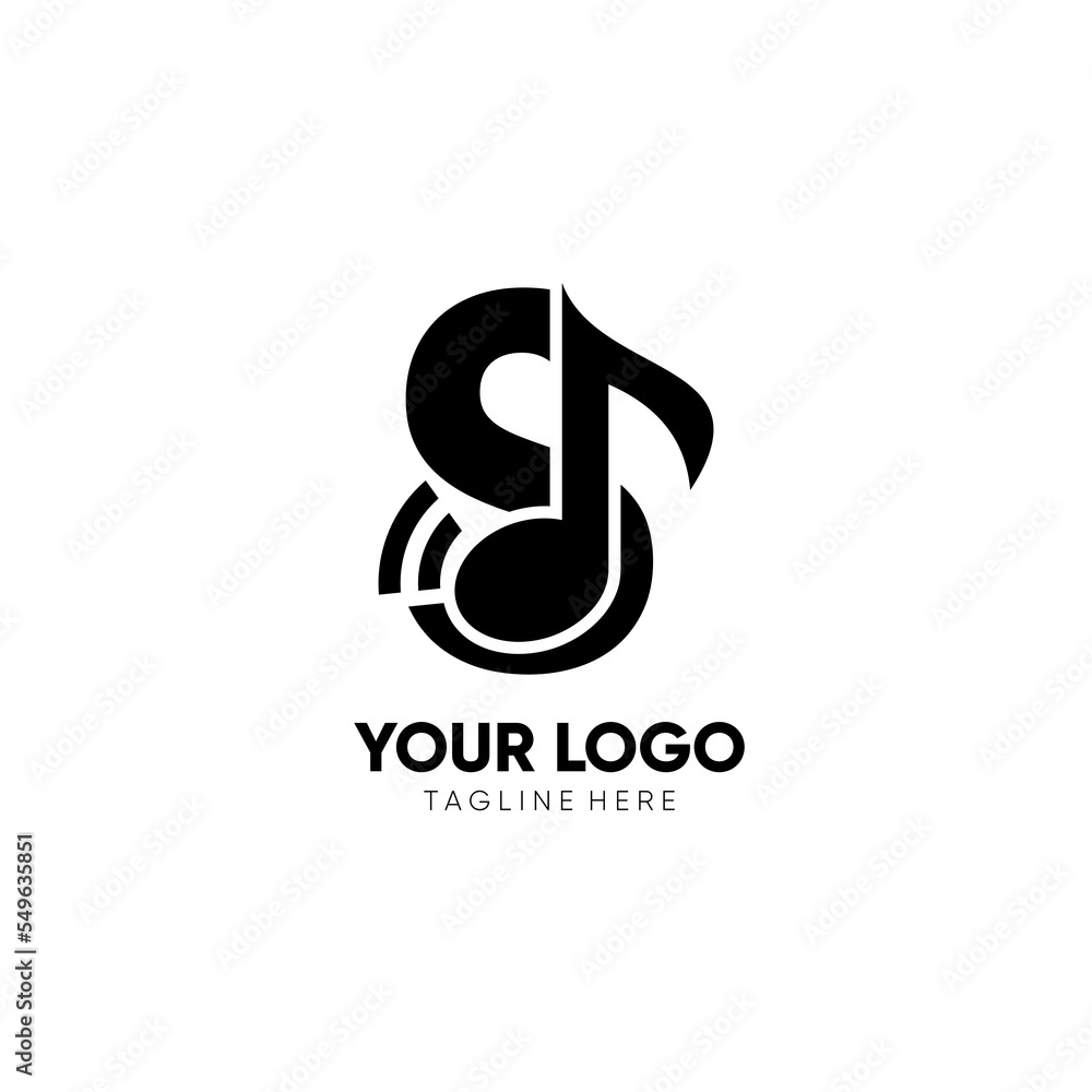 Initial S Music Note Logo Design Icon Vector Graphic Illustration Initial S Music Note Logo Design Icon Vector Graphic Illustration