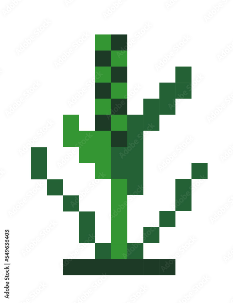 Pixelated flora for 8 bit game setting or level Pixelated flora for 8 bit game setting or level