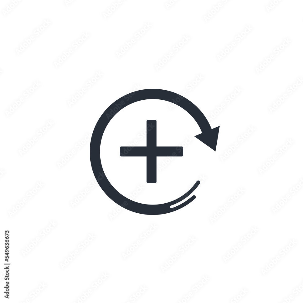 Action Plus. Optional, more. Vector linear icon isolated on white background. Action Plus. Optional, more. Vector linear icon isolated on white background.