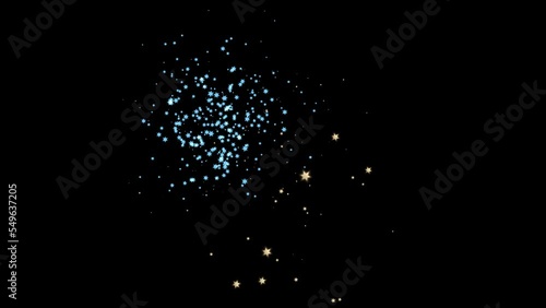 Multicolored fireworks on a transparent background