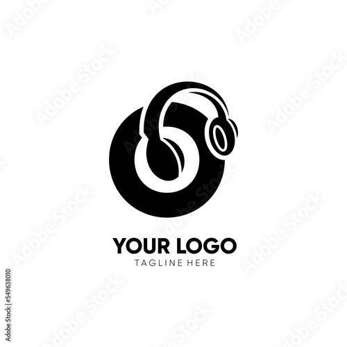 Letter O Headphone Logo Design Vector Icon Graphic Illustration