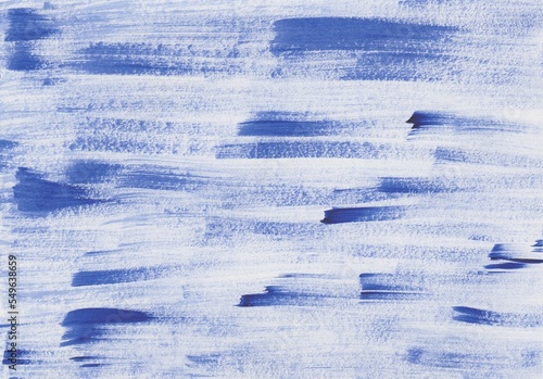 Uneven brush strokes with acrylic paint in blue