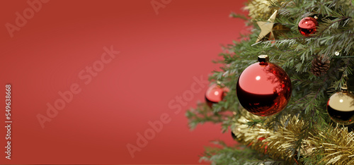 Christmas background with christmas decoration - 3d rendering