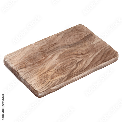 Cutting board. Watercolor. Isolate. Illustration for clipart. Designed for menus, culinary blogs, packaging, textiles, web design, sites, stickers, invitations, patterns, logos. Drawn by hand