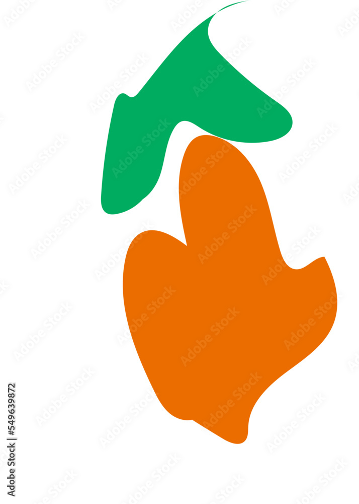 Obraz premium Orange Green Abstracts Shape 
