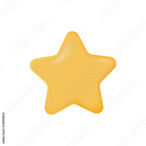 Obraz na płótnie Yellow star. Customer rating feedback, rang, rating, achievements and decor concept. 3d vector icon w salonie