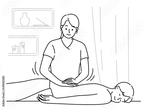 Woman do manual massage for client 