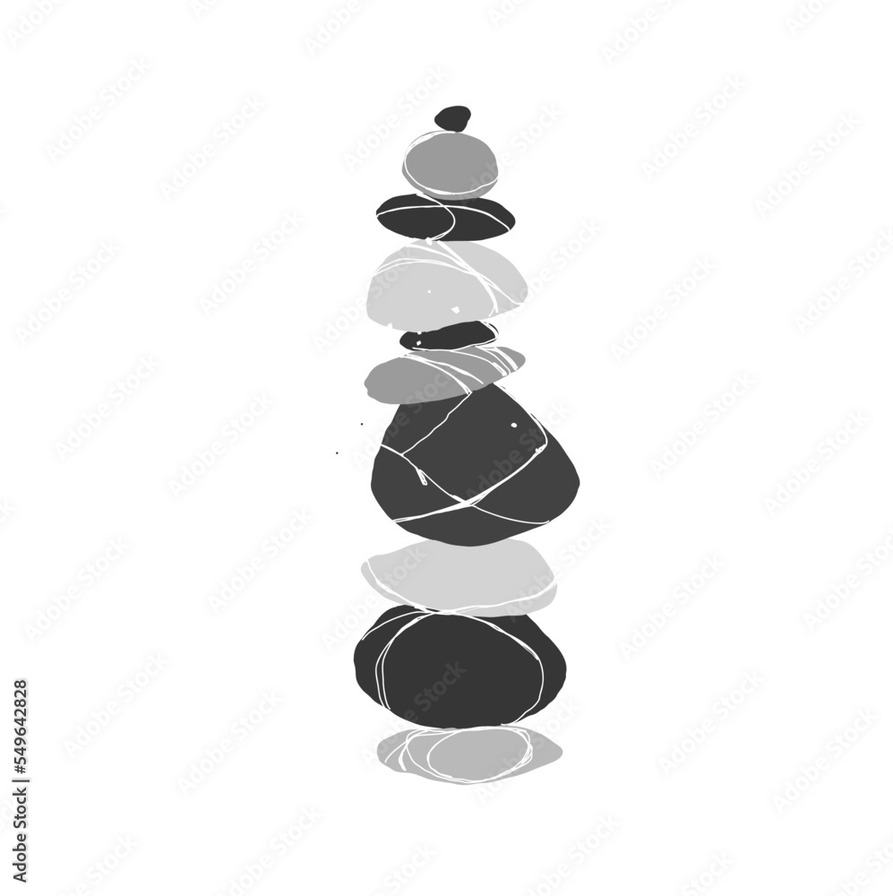 Balance of black and white stones. Zen balance Balance of black and white stones. Zen balance