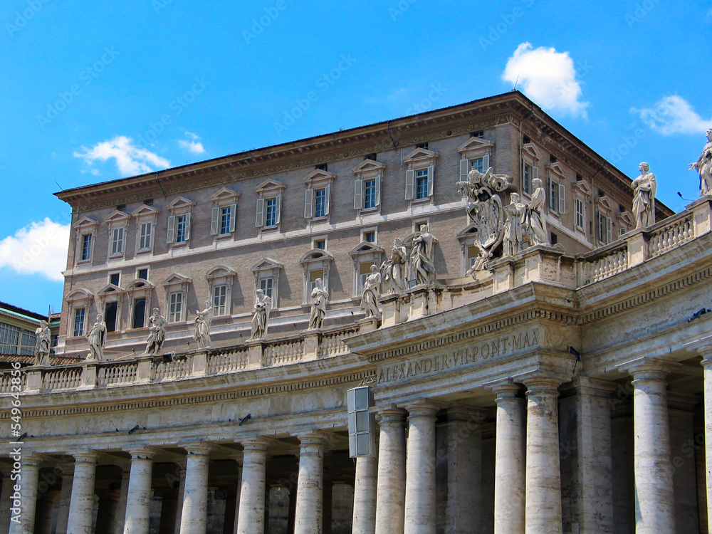 Colonnade at Saint Peter's Square (Piazza San Pietro), Rome, Italy