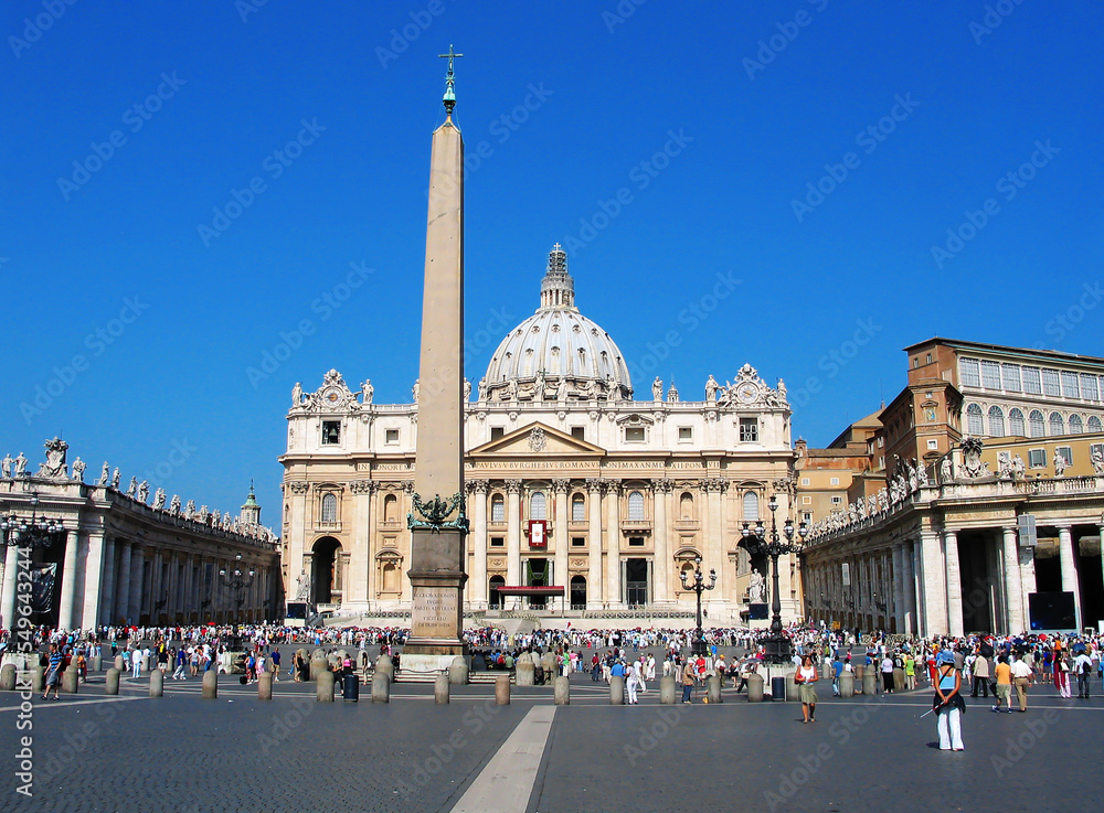 St. Peter's Basilica with Obelisk in foreground, Rome, Italy