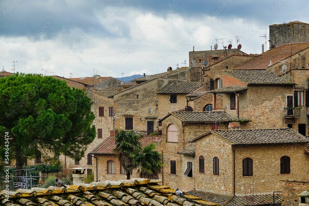 view of the town , image taken in san gimignano, tuscany, italy
